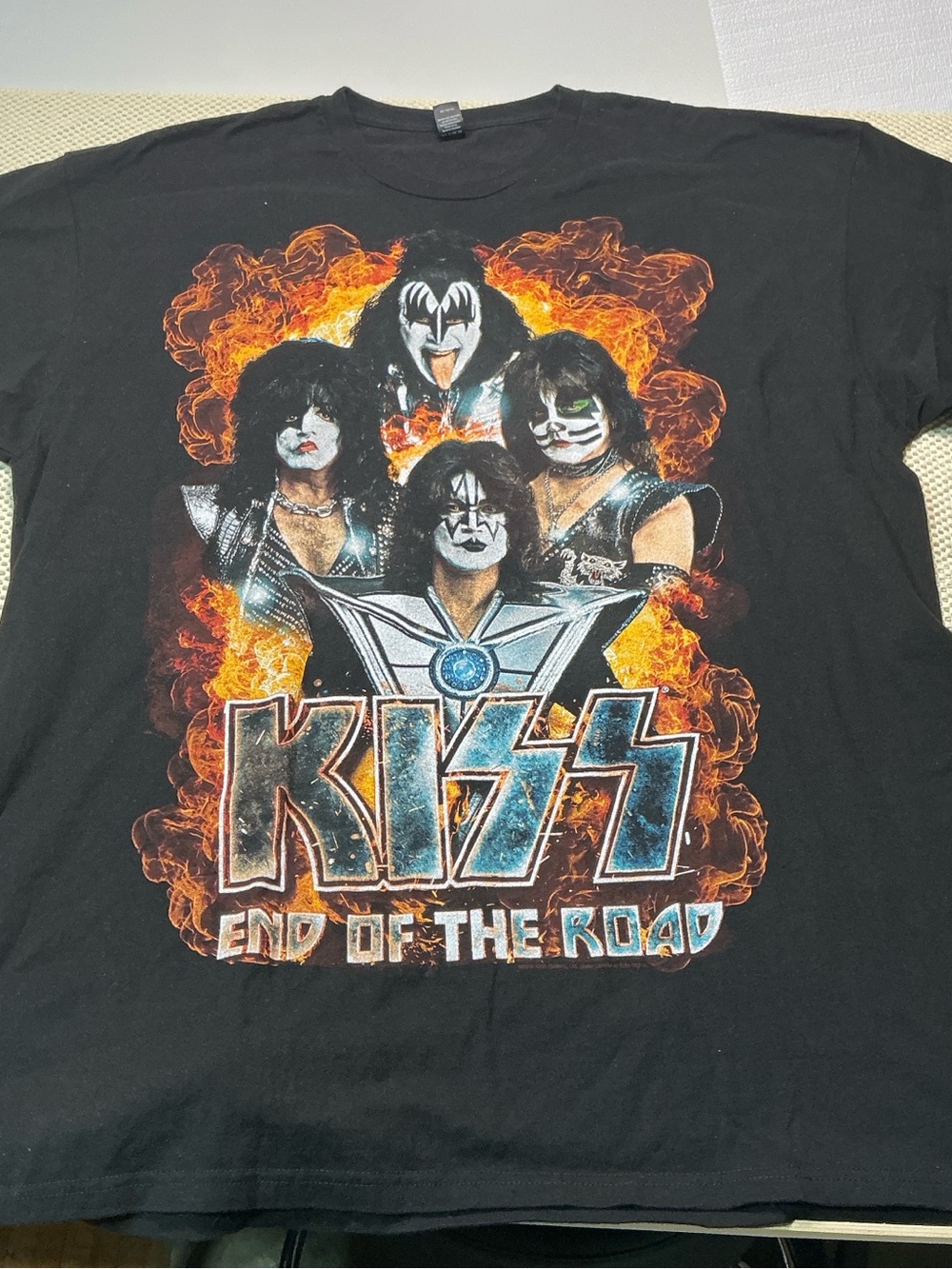 KISS End of the Road Tour Graphic Band T-Shirt Men’s XXL Black 100% Cotton Rock